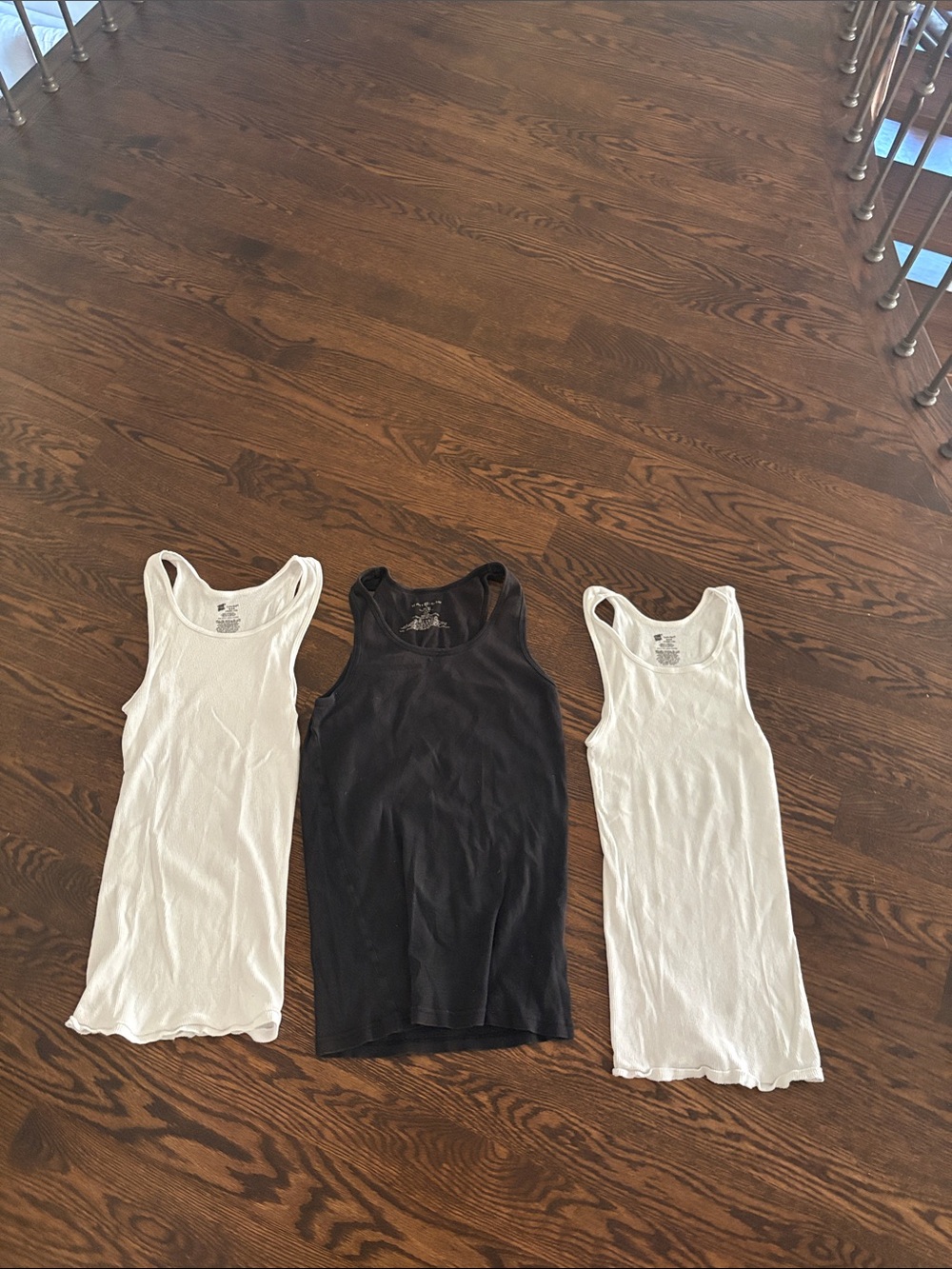 Mens Cotton Tank Top - Black and White - Pack